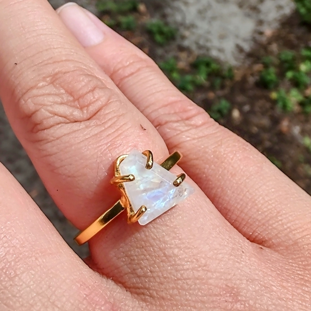 Moonstone polished freeform ring